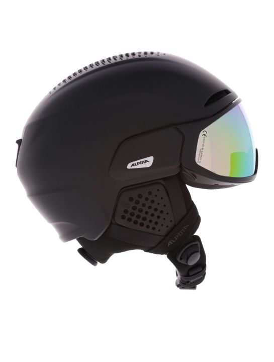 Alpina Alto Q Lite Skihelm Met Vizier Unisex Black Matt Gold Mirror