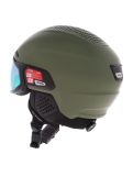 Miniatuur Alpina, Alto Q-Lite skihelm met vizier unisex Olive Matt groen 