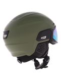 Miniatuur Alpina, Alto Q-Lite skihelm met vizier unisex Olive Matt groen 