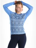 Miniatuur Helly Hansen, Lifa Merino Midweight Graphic thermoshirt dames Ultra Blue Star Pixel blauw 