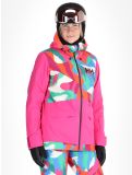 Miniatuur Helly Hansen, W Powchaser 2.0 ski-jas dames JPB AOP multicolor, roze 