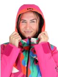 Miniatuur Helly Hansen, W Powchaser 2.0 ski-jas dames JPB AOP multicolor, roze 