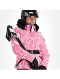 Miniatuur High Society, Elea ski-jas dames paisley print roze 