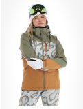 Miniatuur O'Neill, Carbonite ski-jas dames Deep Lichen Green Colour Block groen, oranje, wit 