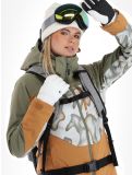 Miniatuur O'Neill, Carbonite ski-jas dames Deep Lichen Green Colour Block groen, oranje, wit 