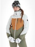 Miniatuur O'Neill, Carbonite ski-jas dames London Fog Colour Block bruin, groen, wit 