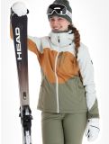 Miniatuur O'Neill, Carbonite ski-jas dames London Fog Colour Block bruin, groen, wit 