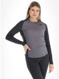 Miniatuur Odlo, Natural Performance PW 150 thermoshirt dames Grey Melange - Dark Grey Melange grijs 