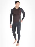 Miniatuur Odlo, Natural Performance PW 150 FA Thermoshirt heren Fudge - Dark Grey Melange Grijs, Paars 