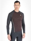 Miniatuur Odlo, Natural Performance PW 150 FA Thermoshirt heren Fudge - Dark Grey Melange Grijs, Paars 