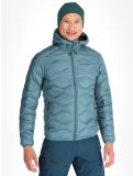 Miniatuur Peak Performance, M Helium Down Hood AD Midlayer (Dons) jas heren Hydro Fresh / Infinity Teel Blauw 