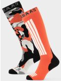 Miniatuur Poederbaas, Camo Ski Socks 2-pack skisokken 2-pack unisex Orange Multi multicolor, oranje 