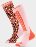 Miniatuur Poederbaas, Panther Ski Socks 2-pack skisokken 2-pack unisex Orange Multi multicolor, oranje 