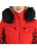 Miniatuur Poivre Blanc, Stretch Ski Overall ski overall dames leopard scarlet rood 