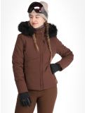 Miniatuur Poivre Blanc, Traditional 24PBH0802/WO AA Jas gevoerd dames Choco Brown Bruin 