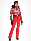 Miniatuur Poivre Blanc, Traditional 24PBH0831/WO/P DA Ski-overall dames Print Scarlet Red Rood 