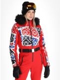 Miniatuur Poivre Blanc, Traditional 24PBH0831/WO/P DA Ski-overall dames Print Scarlet Red Rood 