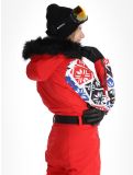 Miniatuur Poivre Blanc, Traditional 24PBH0831/WO/P DA Ski-overall dames Print Scarlet Red Rood 