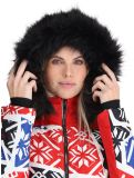 Miniatuur Poivre Blanc, Traditional 24PBH0831/WO/P DA Ski-overall dames Print Scarlet Red Rood 