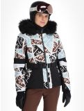 Miniatuur Poivre Blanc, Traditional 24PBH1003/WO/P AA Jas gevoerd dames Print Black Wit, Zwart 