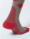 Miniatuur Stox, Merino Skiing compressiesokken dames Taupe / Red grijs, rood 