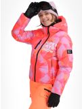 Miniatuur Superdry, Hooded Ski Boxy Puffer AA Jas gevoerd dames Brush Camo Coral Roze 