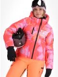 Miniatuur Superdry, Hooded Ski Boxy Puffer AA Jas gevoerd dames Brush Camo Coral Roze 