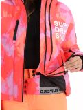 Miniatuur Superdry, Hooded Ski Boxy Puffer AA Jas gevoerd dames Brush Camo Coral Roze 