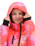 Miniatuur Superdry, Hooded Ski Boxy Puffer AA Jas gevoerd dames Brush Camo Coral Roze 