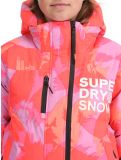 Miniatuur Superdry, Hooded Ski Boxy Puffer AA Jas gevoerd dames Brush Camo Coral Roze 