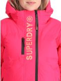 Miniatuur Superdry, Hooded Ski Boxy Puffer AA Jas gevoerd dames Hyper Fire Pink Roze 