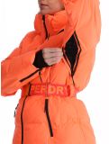 Miniatuur Superdry, Ski Luxe Puffer AA Jas gevoerd dames Pastelline Coral Roze 