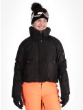 Miniatuur Superdry, Ski Slalom Puffer AA Jas gevoerd dames Superdry Monogram Black Luxe Wit, Zwart 