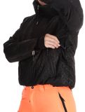 Miniatuur Superdry, Ski Slalom Puffer AA Jas gevoerd dames Superdry Monogram Black Luxe Wit, Zwart 