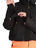 Miniatuur Superdry, Ski Slalom Puffer AA Jas gevoerd dames Superdry Monogram Black Luxe Wit, Zwart 