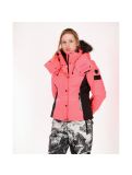 Miniatuur Superdry, Snow Puffer ski-jas, dames, fluro koraal/zwart 