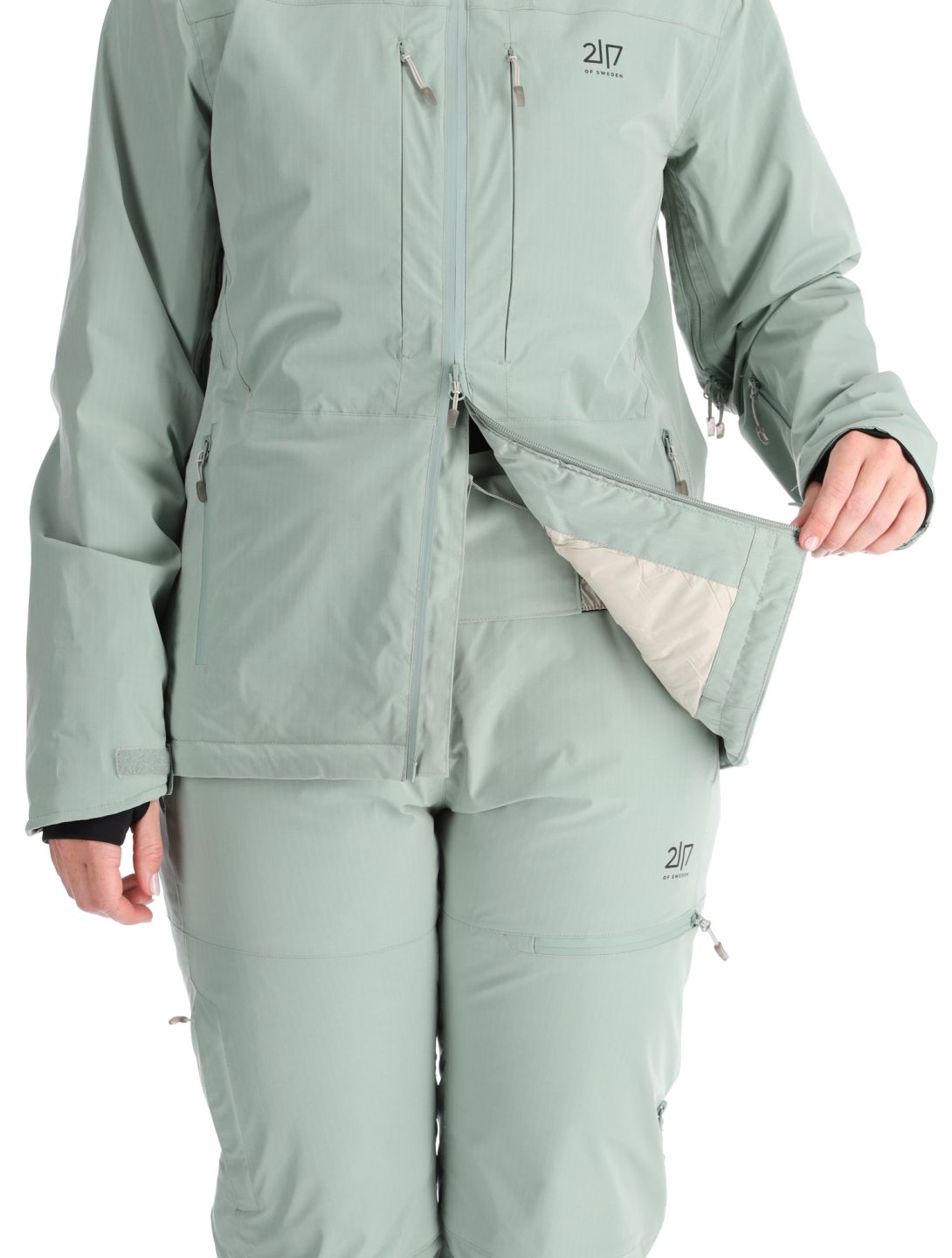 2117 of Sweden, Nausta ski-jas dames Vintage Green groen 