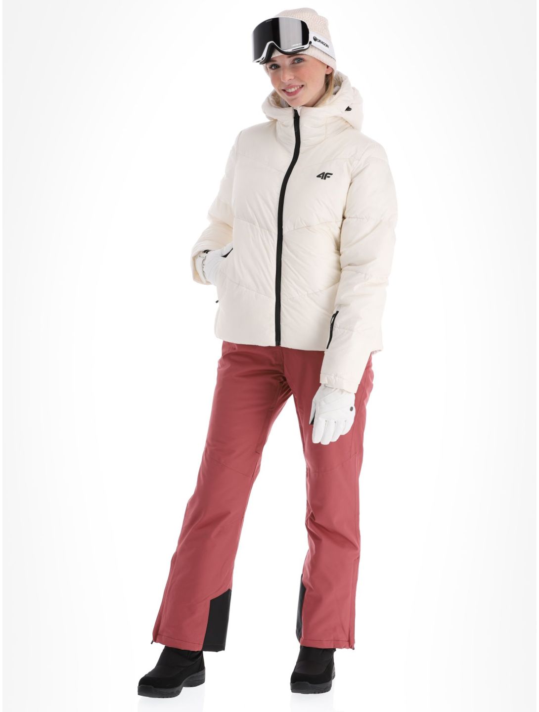 4F, Down Jacket  F277 donsjas dames Off White wit 