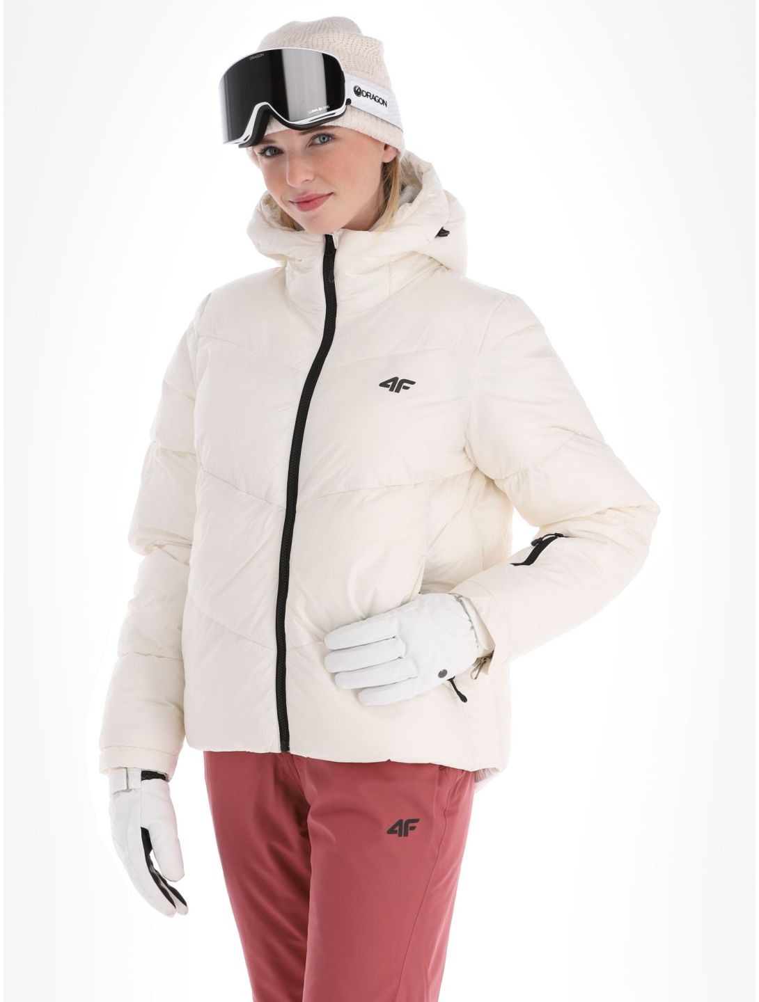 4F, Down Jacket  F277 donsjas dames Off White wit 