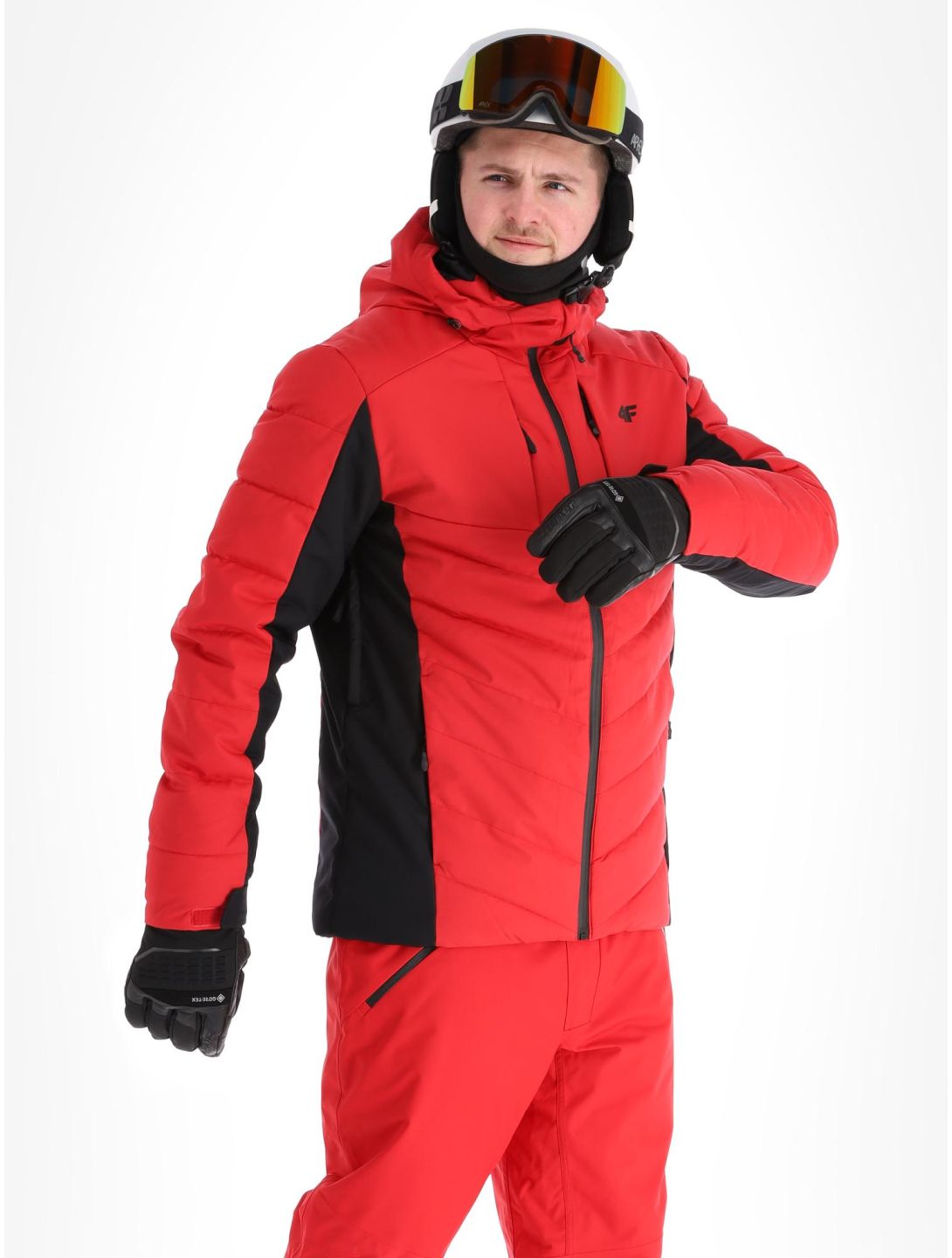 4F, Down Jacket  M278 donsjas heren Red rood, zwart 