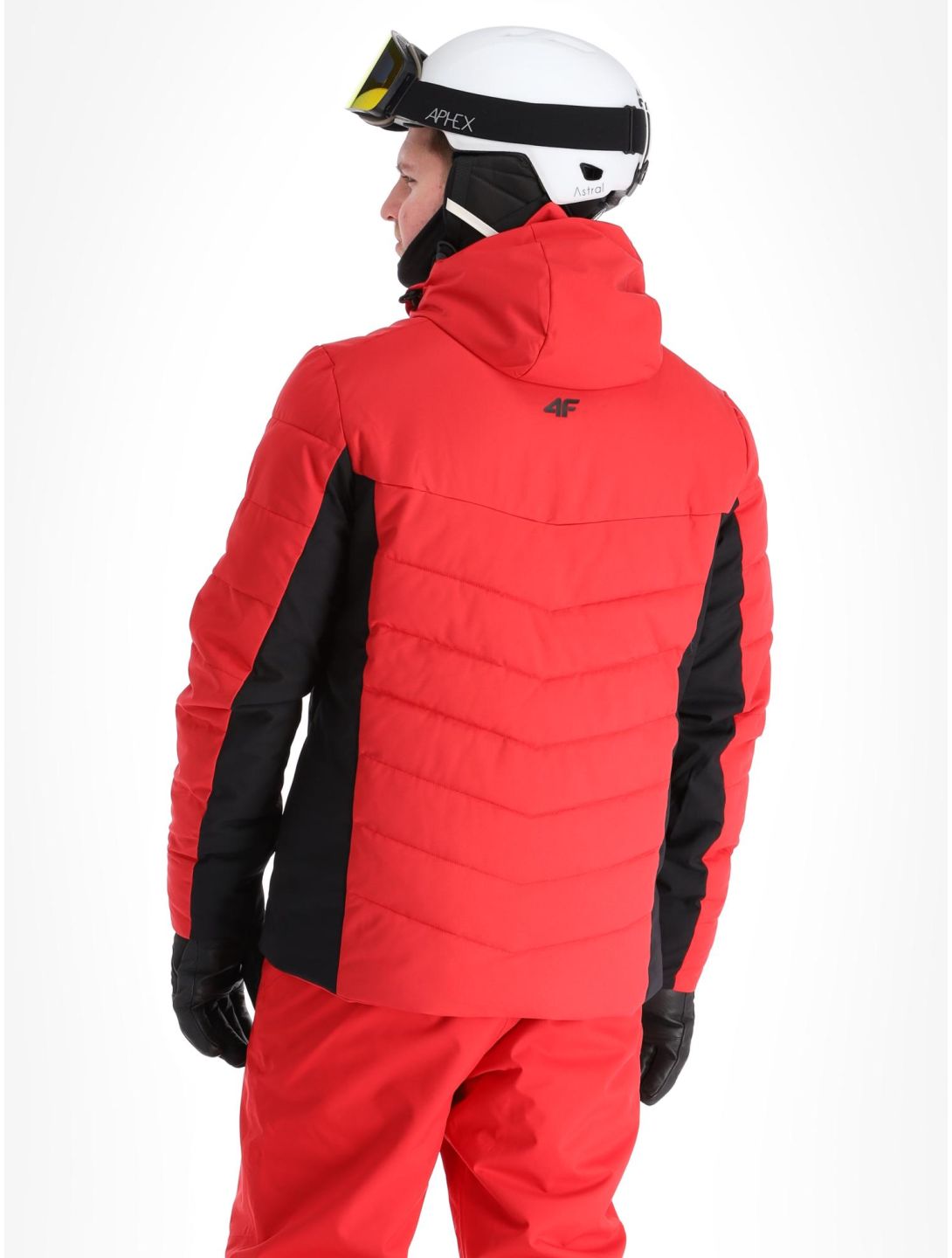 4F, Down Jacket  M278 donsjas heren Red rood, zwart 