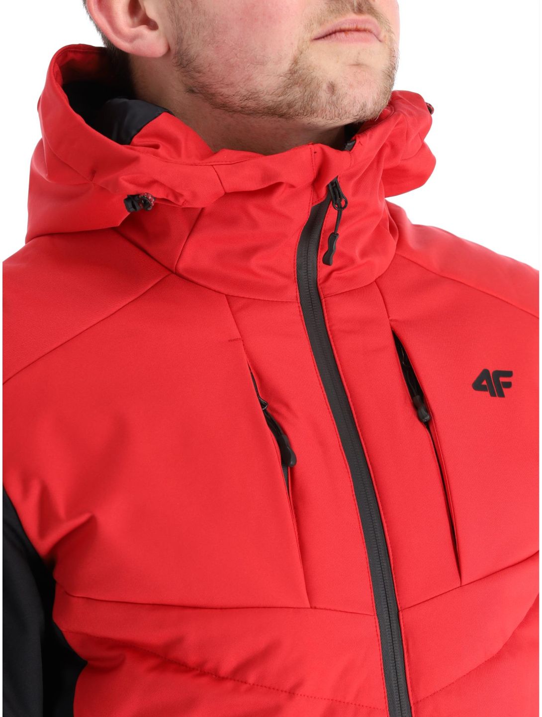 4F, Down Jacket  M278 donsjas heren Red rood, zwart 