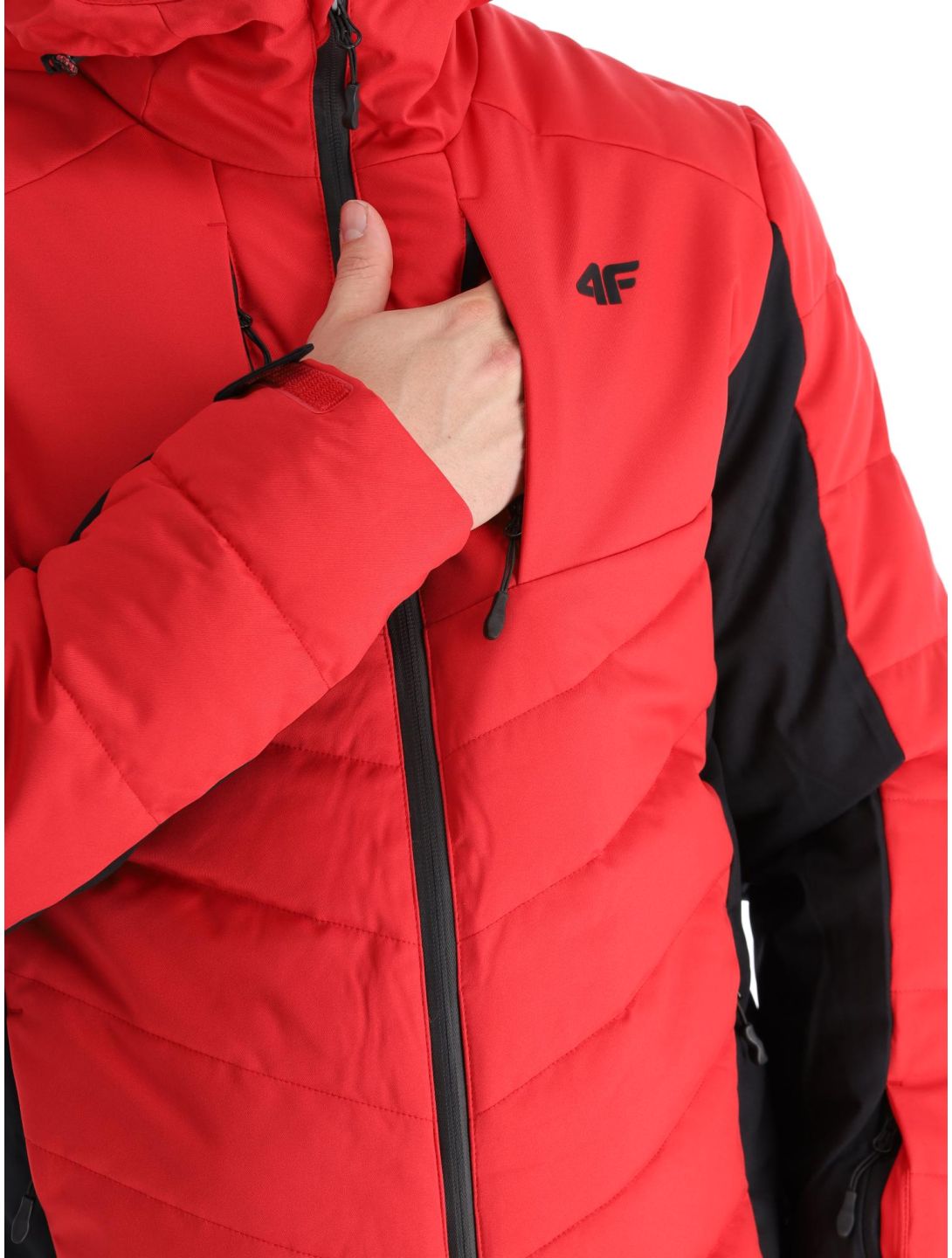 4F, Down Jacket  M278 donsjas heren Red rood, zwart 