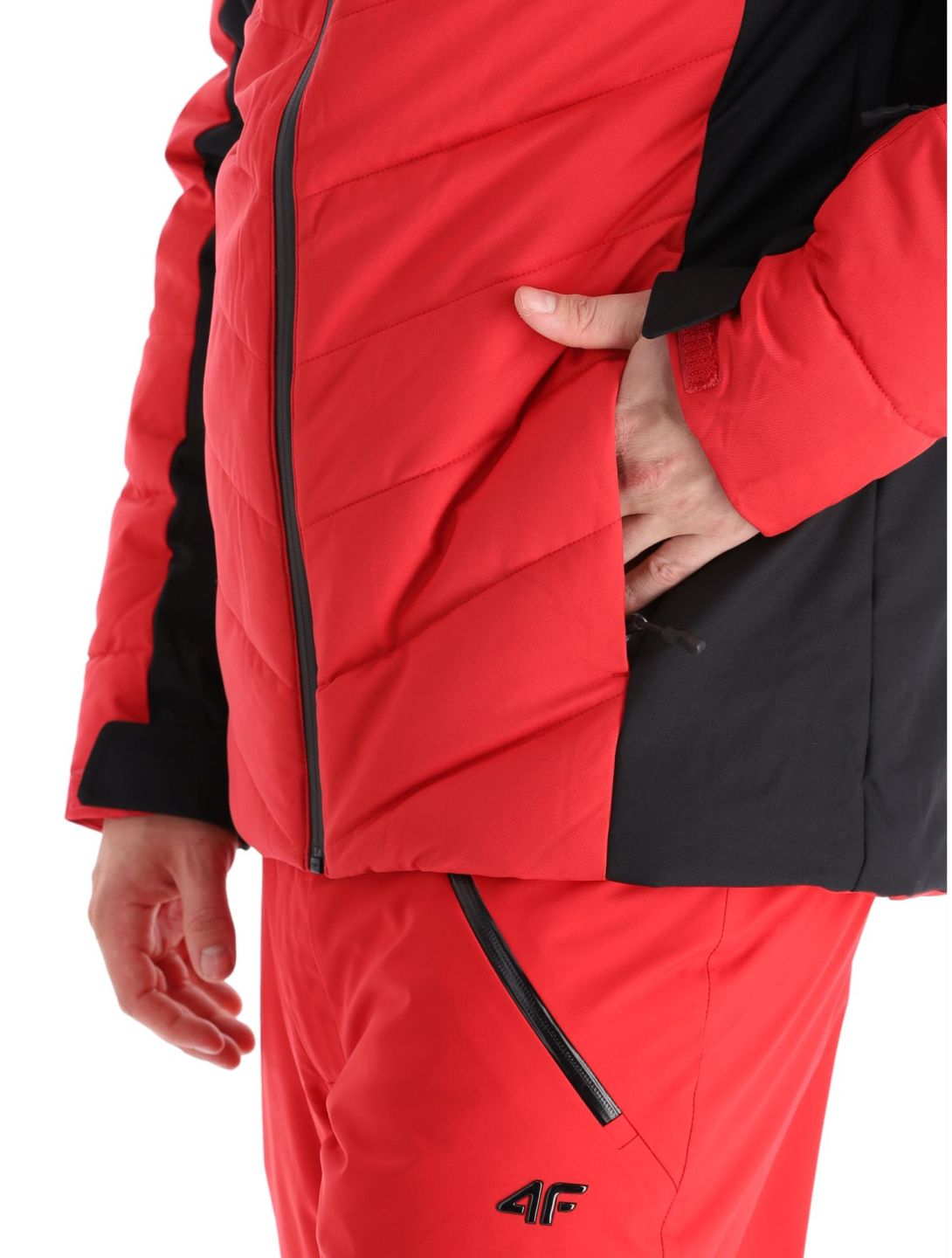 4F, Down Jacket  M278 donsjas heren Red rood, zwart 