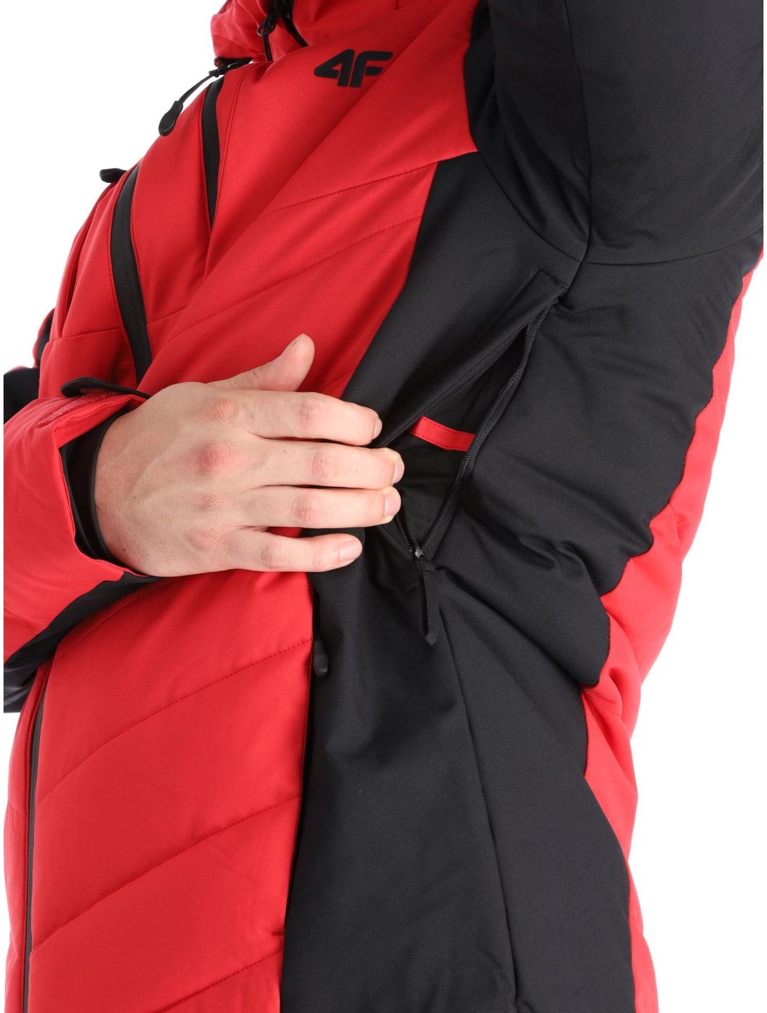 4F, Down Jacket  M278 donsjas heren Red rood, zwart 