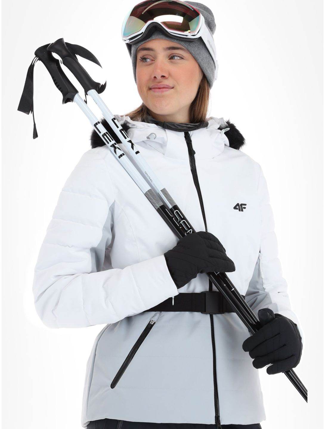 4F, Technical Jacket  F337 ski-jas dames Cold Light Grey grijs 