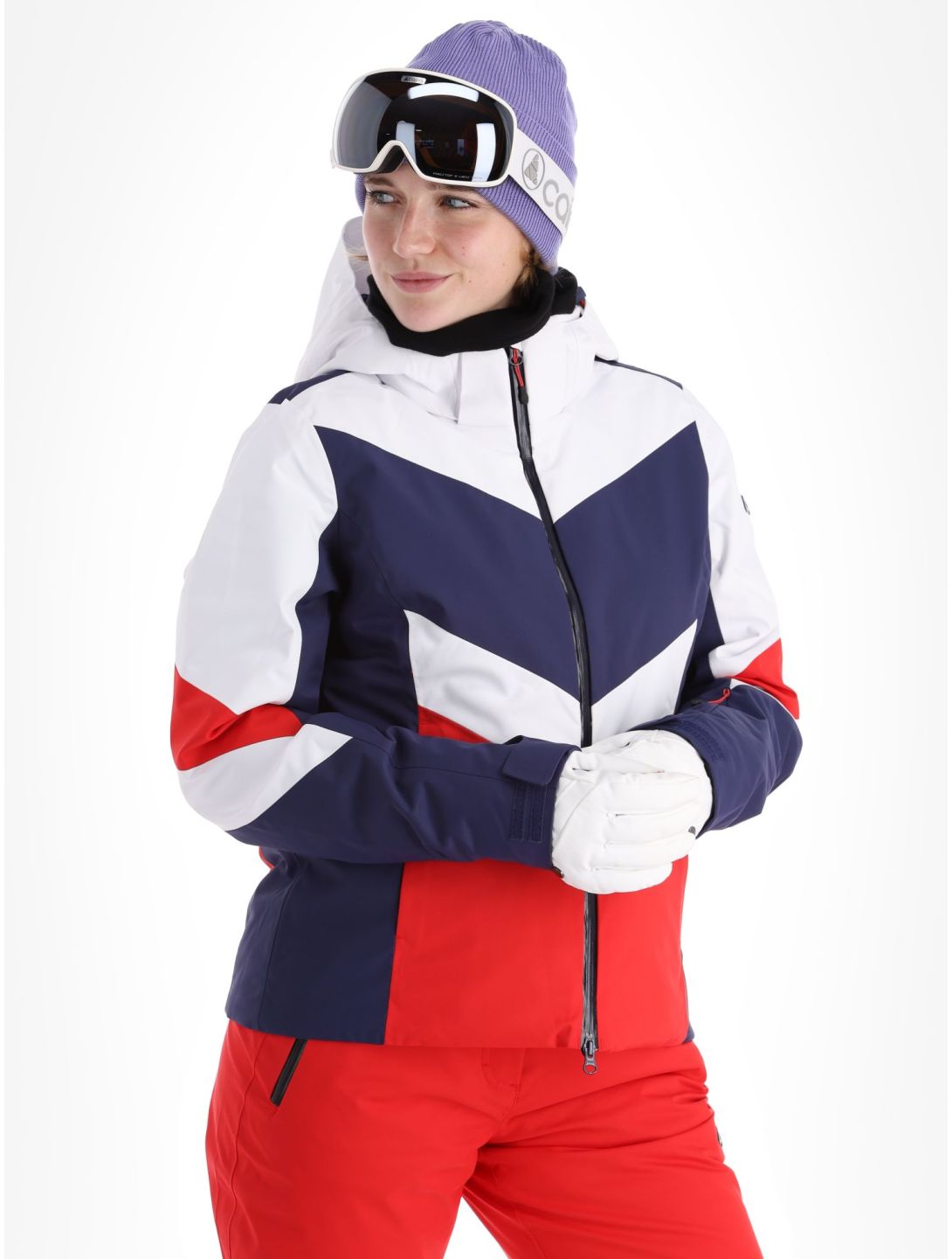 4F, Technical Jacket  F338 AA Jas gevoerd dames Red Blauw, Rood, Wit 