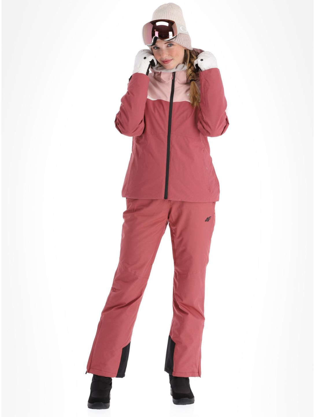 4F, Technical Jacket  F344 AA Jas gevoerd dames Dark Pink Beige, Roze 