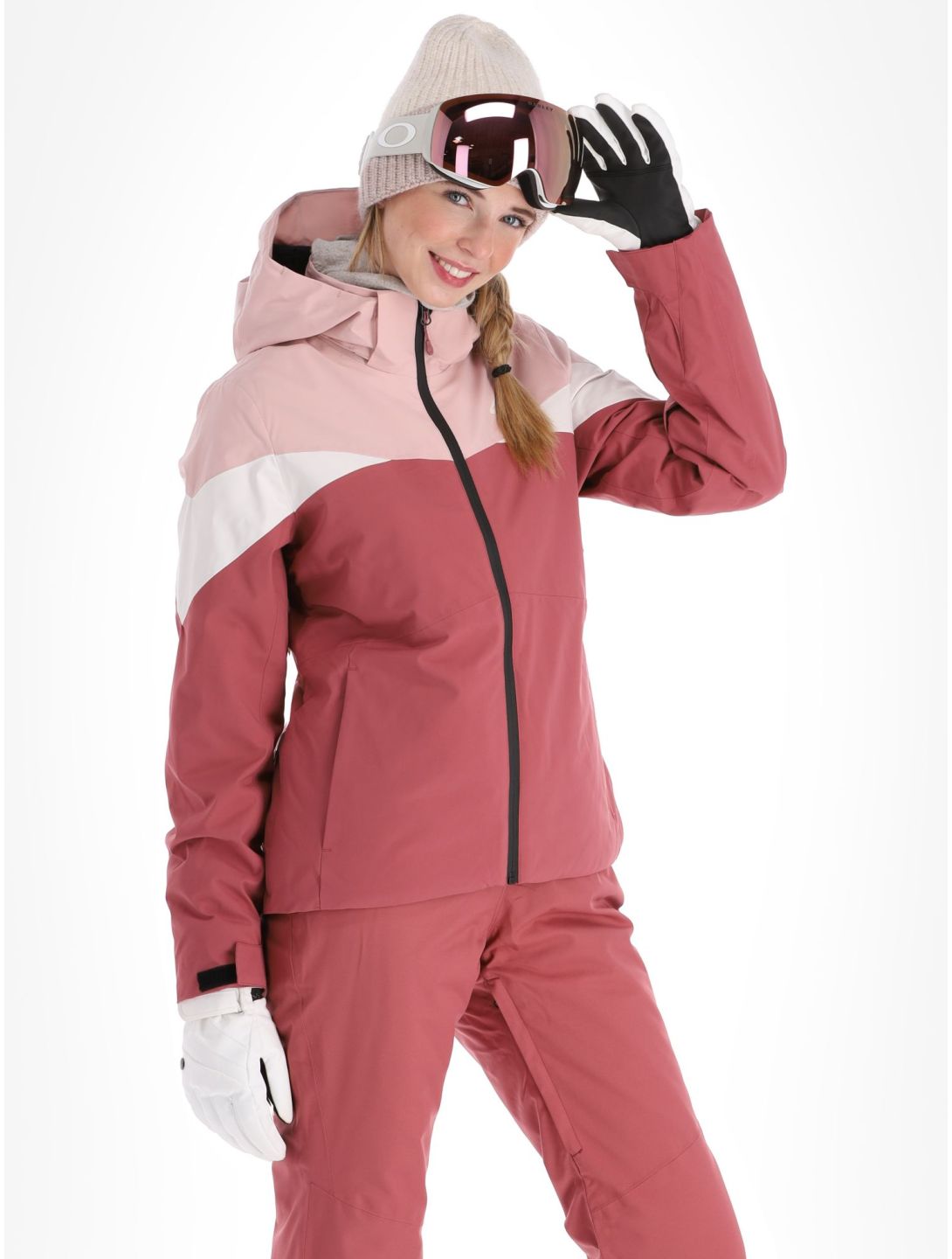 4F, Technical Jacket  F344 AA Jas gevoerd dames Dark Pink Beige, Roze 