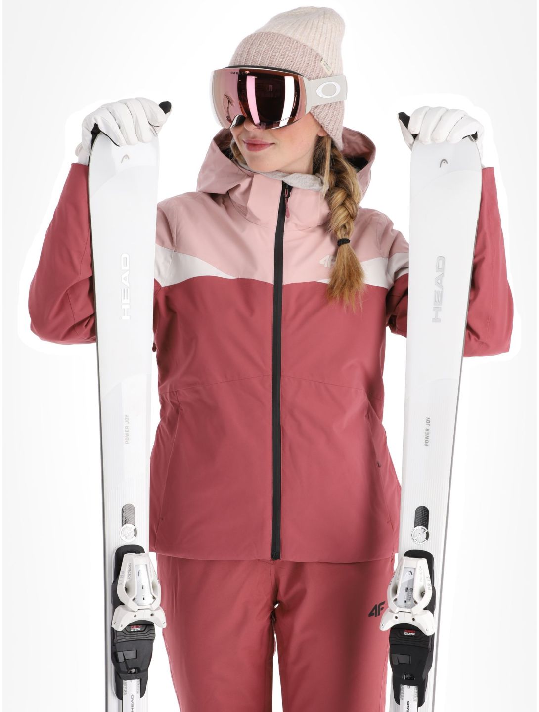 4F, Technical Jacket  F344 AA Jas gevoerd dames Dark Pink Beige, Roze 